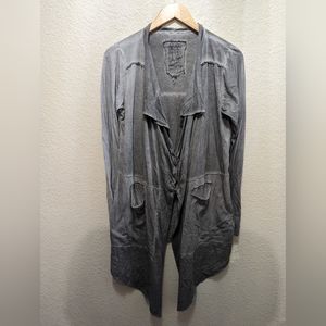 NWOT S Pete & Greta by Johnny Was Charcoal Grey Long Sleeve Button-up Top